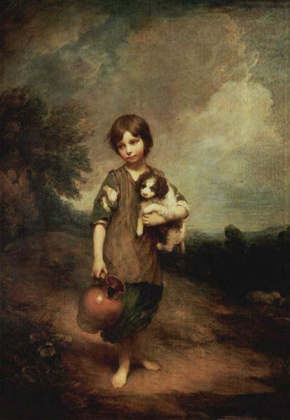 Thomas Gainsborough Cottage Girl with Dog and pitcher Sweden oil painting art